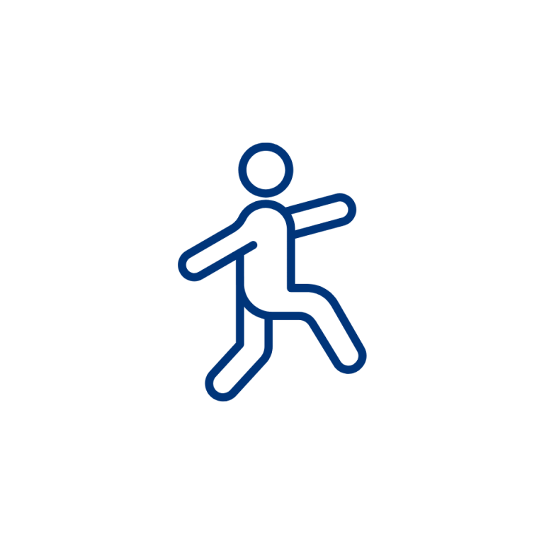 mensch-physiotherapie Icon eines Manschens in Bewegung zur Visualisierung der Physiotherapie.