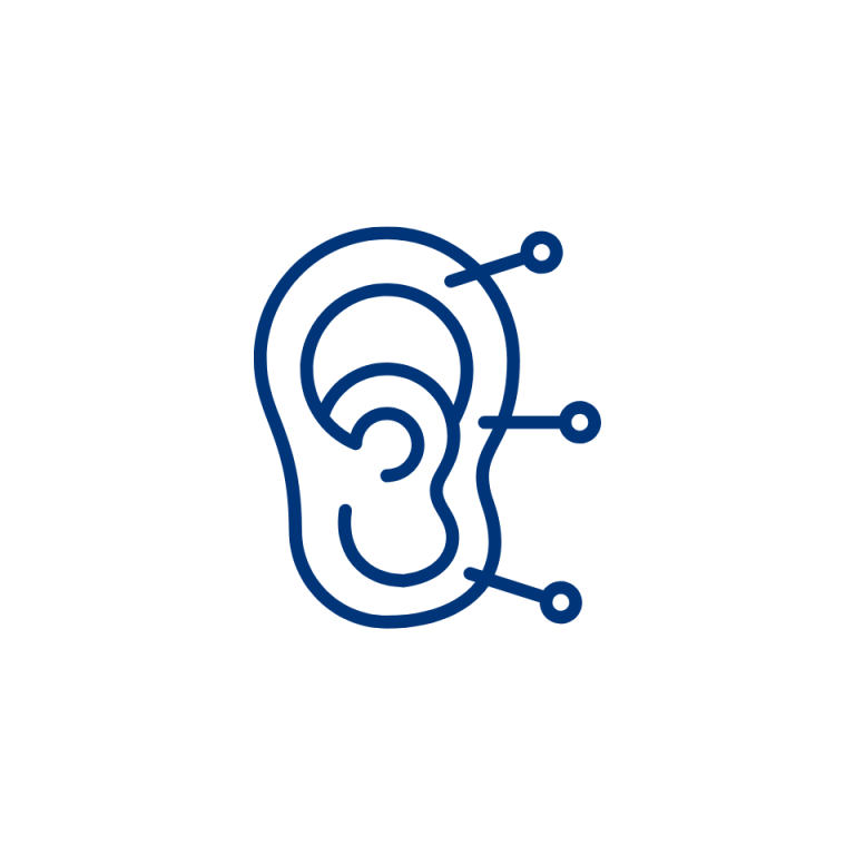 Icon eines Ohrs zur Visualisierung der Akupunktur (Ohrakupunktur).